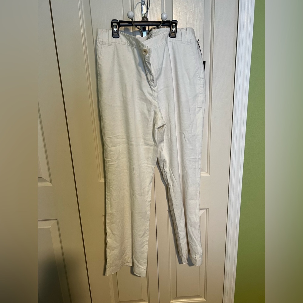 Empeine White Linen Pants